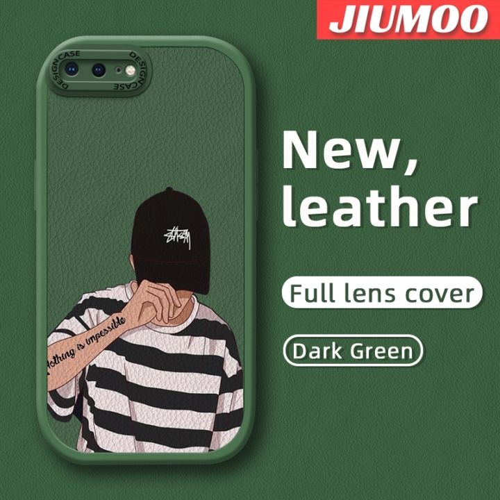 JIUMOO%20For%20iPhone%207%20Plus%20iPhone%208%20Plus%20Case%20Fashion%20Cool%20Tide%20Boy%20Men%20Thin%20New%20Design%20Leather%20Soft%20Back%20Cover%20Camera%20Protection%20Cases%20Shockproof%20Casing%20-%20Image%202