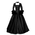 Gothic Black A Line Dress A Line Witch Dress For Women Gothic Witchcraft Vintage Medieval Dress For Women Halloween Costumes. 