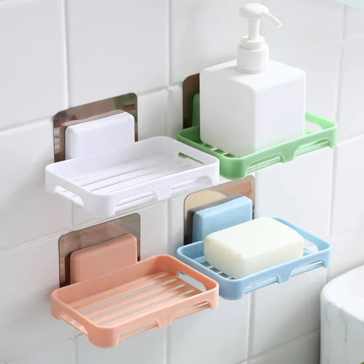 Creative%20Wall-mounted%20Soap%20Holder%20Box%20Drain%20Soap%20Dish%20Plastic%20Home%20Daily%20Self%20Adhesive%20Punch-free%20Bathroom%20Shelf%20Soap%20Box%20Bathroom%20Supplies%20-%20Image%202