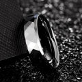 In Stock Hexagon Finished Silver High Polished Tungsten Carbide Rings For Men Carbide Rings Fashion Jewelry Rings. 