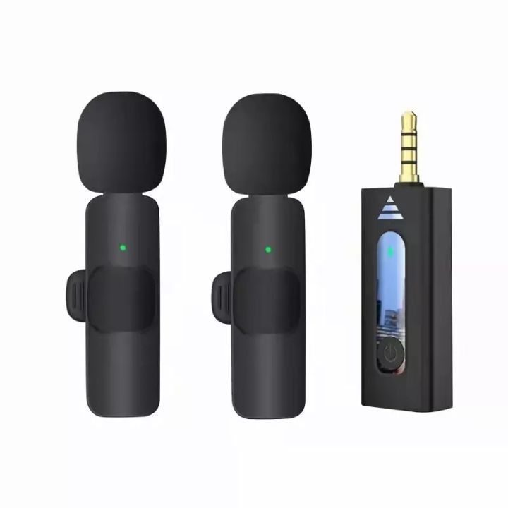 K35 Dual Wireless Microphone 3.5mm Supported for Camera, Sound card, Smartphone