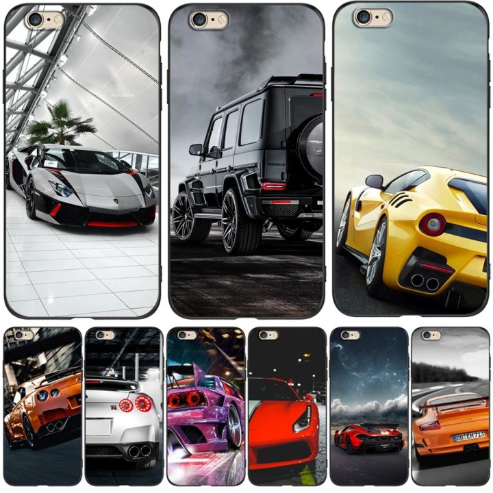 For iphone 5s 5 s se 2016 4.0 Case phone Cover On Apple iPhone 6s 6 s plus Funda bumper black tpu case sport race car