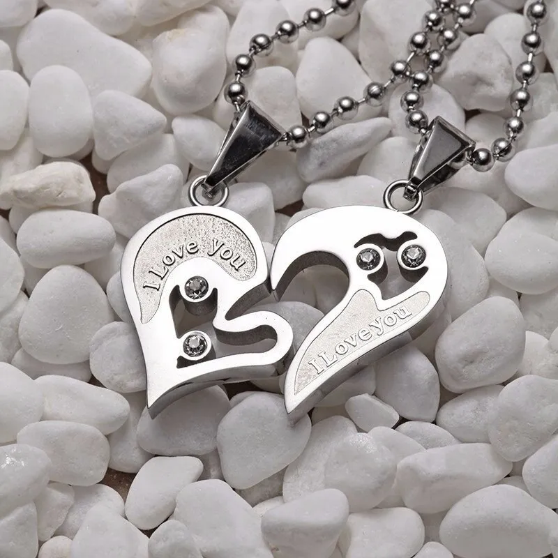 Heart shaped pendant for couples discount