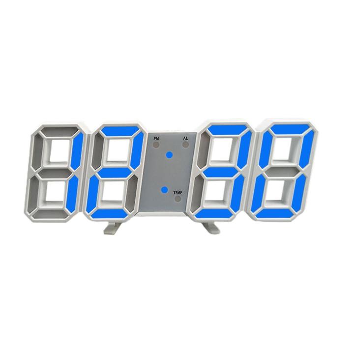 Led Stand Up Table Clock 3D LED Digital Clock Electronic Table Clock Alarm Clock Wall Glowing ...