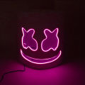 Halloween Light Up Mask Full Face LED Neon Marshmallow Mask Headgear Luminous DJ Music Festival Props Cosplay Rave Party Mask. 