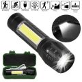 Rechargeable/Portable/Stylish mini Telescopic Zoom Flash Light _(XPE+COB). 