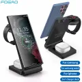 25W Fast Charging Station for Samsung 3 in 1 Wireless Charger for Galaxy Watch 5 Pro/4/3 S22/S21/S20/Note20/Z Flip 4/Fold 4 Buds. 