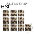 1/10Pcs Crystal Mosaic Tile Stickers DIY 3D Waterproof Self-Adhesive Wall Stickers For Kitchen Bathroom Wall Decor Sticker 10x10cm. 