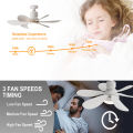 LED 40W/30W Ceiling Fan Light E26/27 Socket Fan with Remote Timing Dimming Function Suitable for Living Room Kitchen Bedroom. 