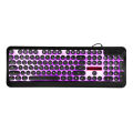HXSJ Usb Wired Gaming Keyboard Steampunk Keyboard Backlit Retro Round Keycap Metal Panel 104 Keys For Pc Lapt-op. 