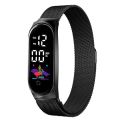 Luxury Digital Watch Women Rose Gold Electronic LED Wristwatch Metal Strap Fashion Luminous Ladies Watch Bracelet montre femmes.