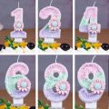 Pink Flower Birthday Candles Children's Birthday Number Candles First Birthday Girl Party Cake Toppers Gift Cake Decoration. 