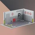 1/32 Scale Die-cast Car Garage Display Stand, Thick PVC Mini Car Garage Scene for 1:32 Model Car Parking Space, 8.03x4.57x3.23inch. 