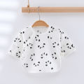 [Summer] Double layered gauze half back jacket 2024 new Class A 100% cotton boneless baby clothes. 