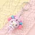 Creative Rubbe Keychain/Popular Cartoon KT Series Kuromi Cinnamoroll My Melody Hello Kitty Car Pendant Decoration For Bags/Key Rings Accessories. 