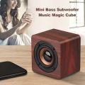 Q1 Wooden Mini Bluetooth Speaker Portable Wood Wireless Subwoofer Stereo Powerful Bass Sound Box Music Player Whosale. 