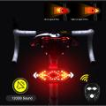 Remote Control Cycle Indicator Signal, Rear Red Light LED Rechargeable USB Bicycle Tail Light, Wireless Remote Control Red Light With Sound.