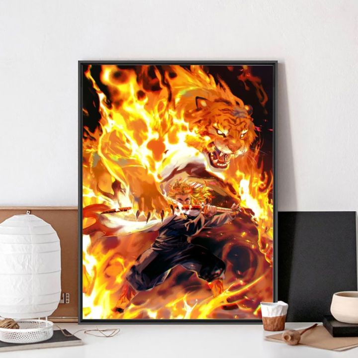 Demon%20Slayer%20Kyojuro%20Rengoku%20No%20Framed%20Poster%20Kraft%20Club%20Bar%20Paper%20Vintage%20Poster%20Wall%20Art%20Painting%20Bedroom%20Study%20Stickers%20-%20Image%203
