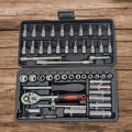53 Pcs Set 1/4 Inch Socket Set Ratchet Torque Wrench Combo Tools Kit Vehicle Multifunctional Wrenche Auto Car Repair Tool Box. 