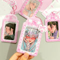 Kawaii Cute Pink PVC Lace Bowknot Card Holder Protector Mini Photo Album Idol Card Decorative Students Stationery Gifts jingu. 