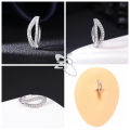 ZS 1 Piece Butterfly Shape 14G Belly Button Ring CZ Crystal Navel Piercings Click Reverse Curved Navel Barbell Body Jewelry 10MM.