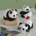 Compatible with National Treasure Giant Panda Flower Flowering and Fruiting Lai Meng Lan Doll Puzzle Assembled Building Blocks Gift Toys Wholesale.