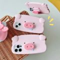 Cute Pig Nose Stand Case For iPhone 15 14 13 12 11 XS XR Pro Max Mini 7 8 Plus Se Soft Silicone Shockproof Cover Skin. 