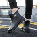 German Rain Boots Men's Fashion Short Rain Boots Women's Rubber Boots Shoe Cover Wear-Resistant Non-Slip Waterproof Shoes Rubber Shoes Kitchen Water Shoes. 
