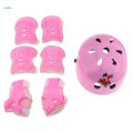 2 Set 3-5 years old Kid Child Roller Skating Bicycle Helmet Knee Wrist Guard Elbow Pad pink + purple.