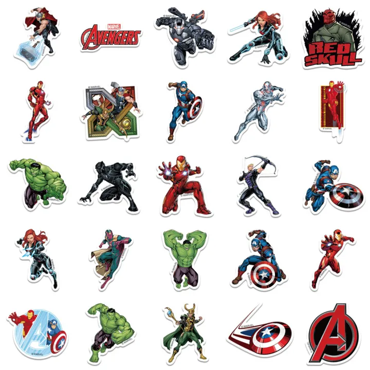 10/30/50/100pcs%20Disney%20Marvel%20The%20Avengers%20Superhero%20Stickers%20Decals%20Laptop%20Motorcycle%20Phone%20Car%20Waterproof%20Sticker%20Kids%20Toy%20-%20Image%204