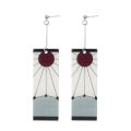 Fashion Acrylic Tanjiro Earrings Demon Slayer Earrings Anime Cosplay Props Hanafuda Drop Long Earrings for Women Girls Jewelry.