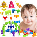 Baby Suction Cup Toys Construction Set for Children Silicone Building Blocks Kids Animal Puzzle Sticker Bathtub Sucker Bath Toys KankongAgu. 
