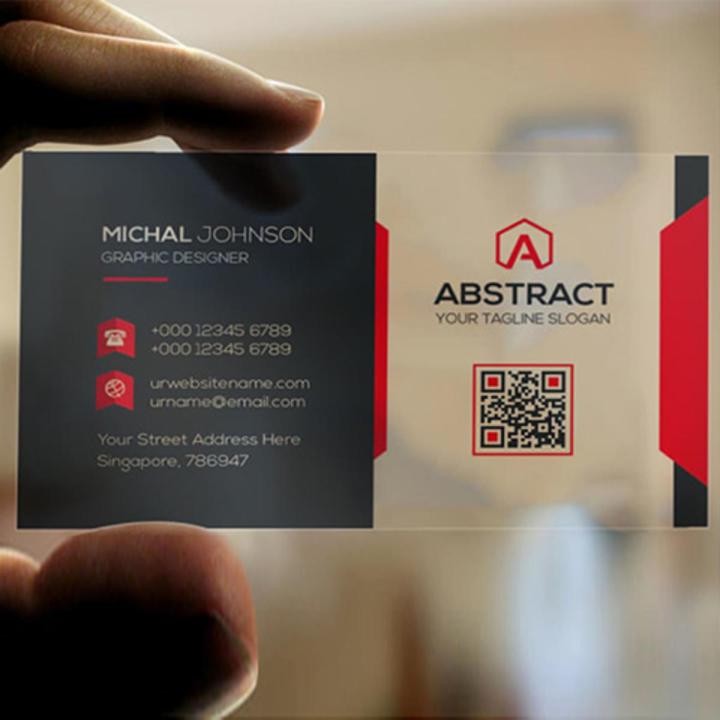 85x54mm Thin Matte Transparent Plastic visiting card & Photo card Long Lasting UV printing - 1pcs