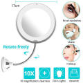 makeup mirror magnifying makeup mirror 360-degree rotation 10X magnification magnifying mirror gooseneck mirror LED light for vanity mirror beauty tool dressing table accessory cosmetic essential. 
