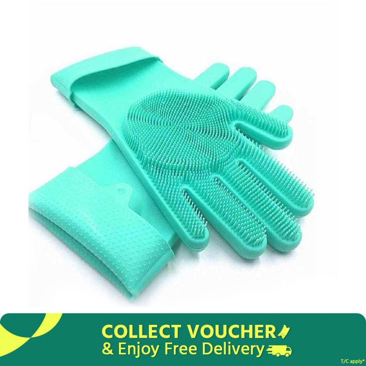 Silicone Dish Washing Kitchen Hand Gloves- Multicolor - Hand Gloves - Hand Gloves - Hand Gloves