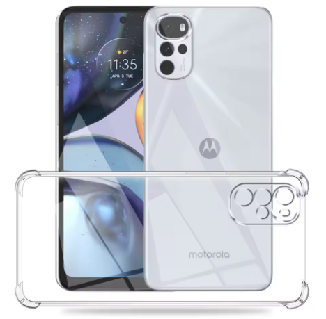 Motorola%20Moto%20G22/G22s%20Soft%20TPU%20Back%20Cover%20Shockproof%20Silicone%20Bumper%20-%20Transparent%20-%20Image%203