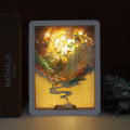 Light Shadow Paper Carving Graduation Season Cultural and Creative Gifts Atmosphere Decoration 3D Night Lantern.