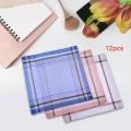 12x Hanky Premium Comfortable Soft Plaid Handkerchief for Suit Wedding Party Style A. 
