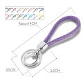 15 Colors PU Leather Braided Woven Rope Double Rings Fit DIY bag Pendant Key Chains Holder Car Keyrings Men Women Keychains K224.