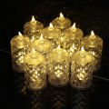 1/5/10pcs Flameless LED Candle Light Large Transparent Acrylic Candle Lamp Valentines Day Wedding Home Decor Electronic Night Light.