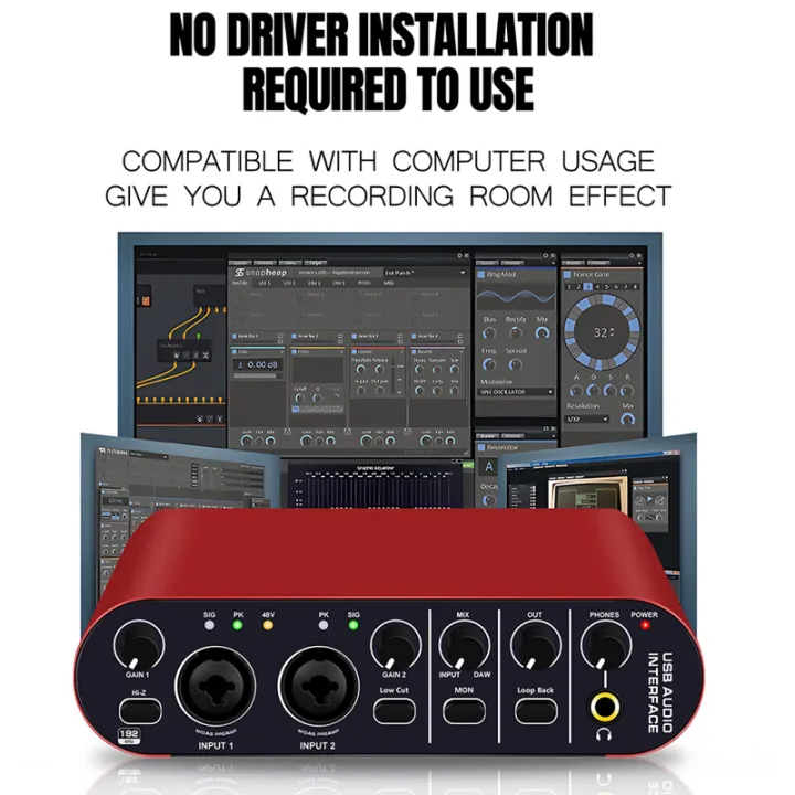 Professional%2024Bit%20192KHz%20Audio%20Interface%202%20Input%20Sound%20Card%20for%20Electric%20Guitar%20External%20Studio%20PC%20Recording%20Tuner%20-%20Image%206