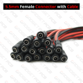 DC Power Pigtail Cable Plug 18AWG 2.1mm x 5.5mm 12V 5A Female Connector. 