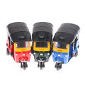 Alloy Tricycle Retro Simulation Model Three Wheeled Motorcycle Toy Diecast Hot Sale Autorickshaw Car Model Figure Toys For Kids.
