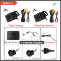 Option 5-Red Sensors-Koorinwoo CPU Intelligent System Car Parking Sensor 8 Rear + Front Camera Mirror Radar Detector Warming System For Android Radio.