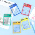 Portable LCD 8 Digit Touch Screen Ultra slim Transparent Solar Calculator Clear Scientific Calculator Student School Office. 