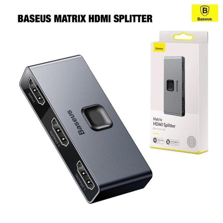 BASEUS MATRIX HDMI 4K HD SPLITTER TWO DISPLAY | Daraz.com.bd