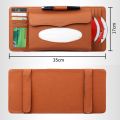 (New)DERANFU 3 In 1 Lichee Texture Multi-function Car Hang Type Leather Towel Box with Card Slot y CD Slot.