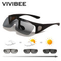 VIVIBEE Flip Up Polarized Fit Over Glasses Sunglasses Men Driving UV400 Photochromic Fishing Goggle Outdoor Women.