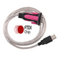 Ftdi Usb To Db9 9 Pin Port Male Connector Rs232 Adapter Serial Programming Cable.
