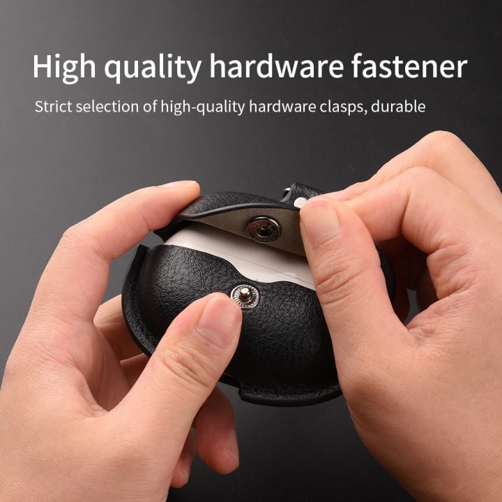 (New)%20For%20Realme%20Buds%20Air%205%20Pro%20Leather%20Earphone%20Protective%20Case%20with%20Hook%20-%20Image%205